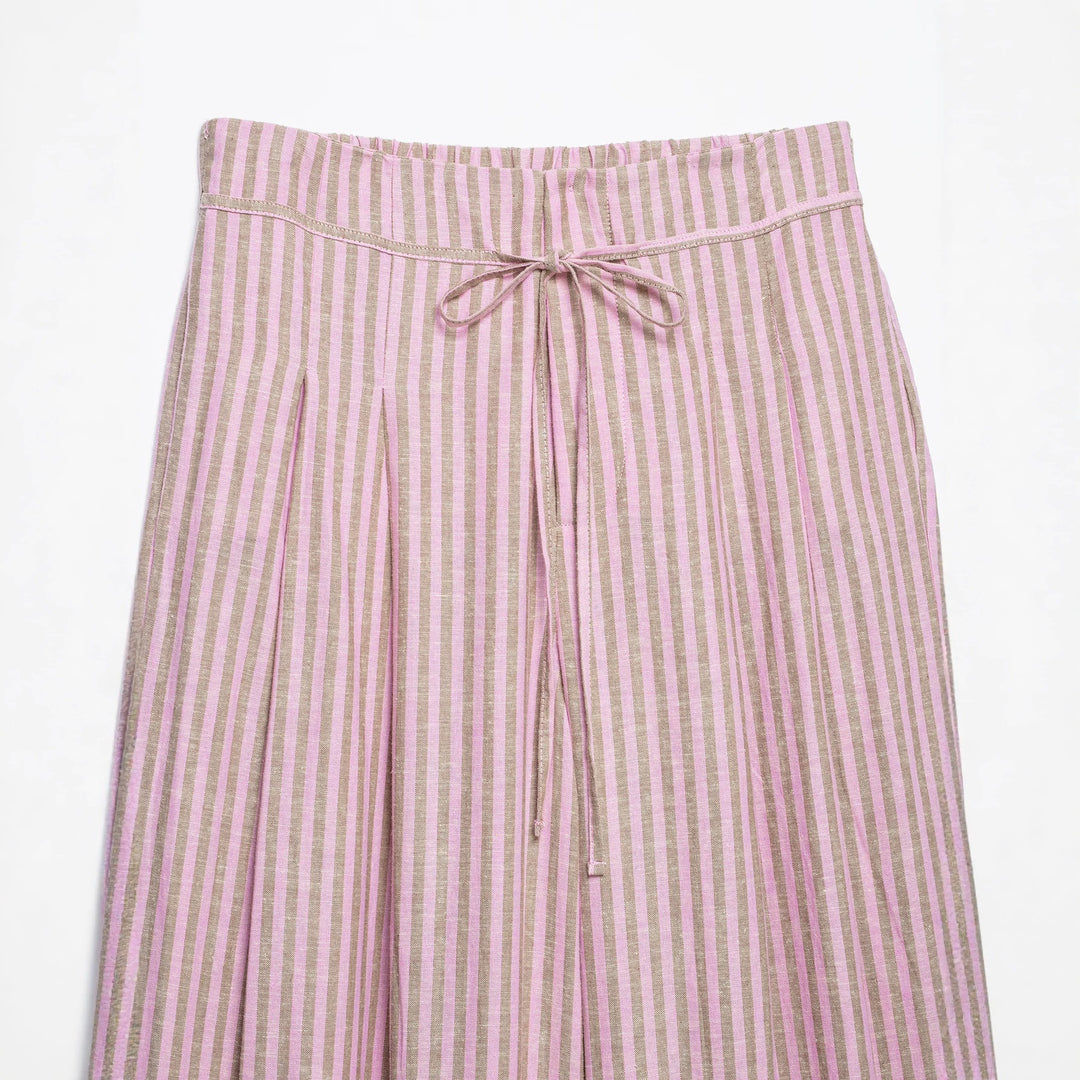 Damen Hochtaillierte Culotte-Hose mit weitem Bein, Tunnelzug und vorderem Schlitz Echo Archiv