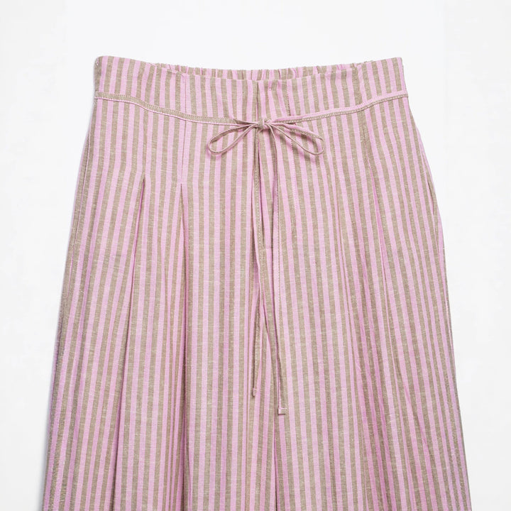 Damen Hochtaillierte Culotte-Hose mit weitem Bein, Tunnelzug und vorderem Schlitz Echo Archiv