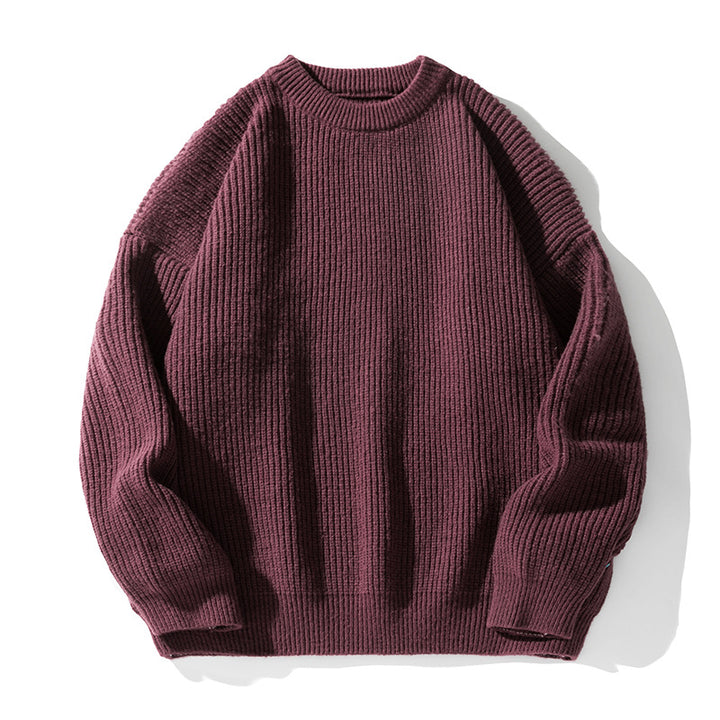 Unisex Grobstrick-Rundhalspullover mit Drop-Shoulder und markanter Rippenstruktur Echo Archiv