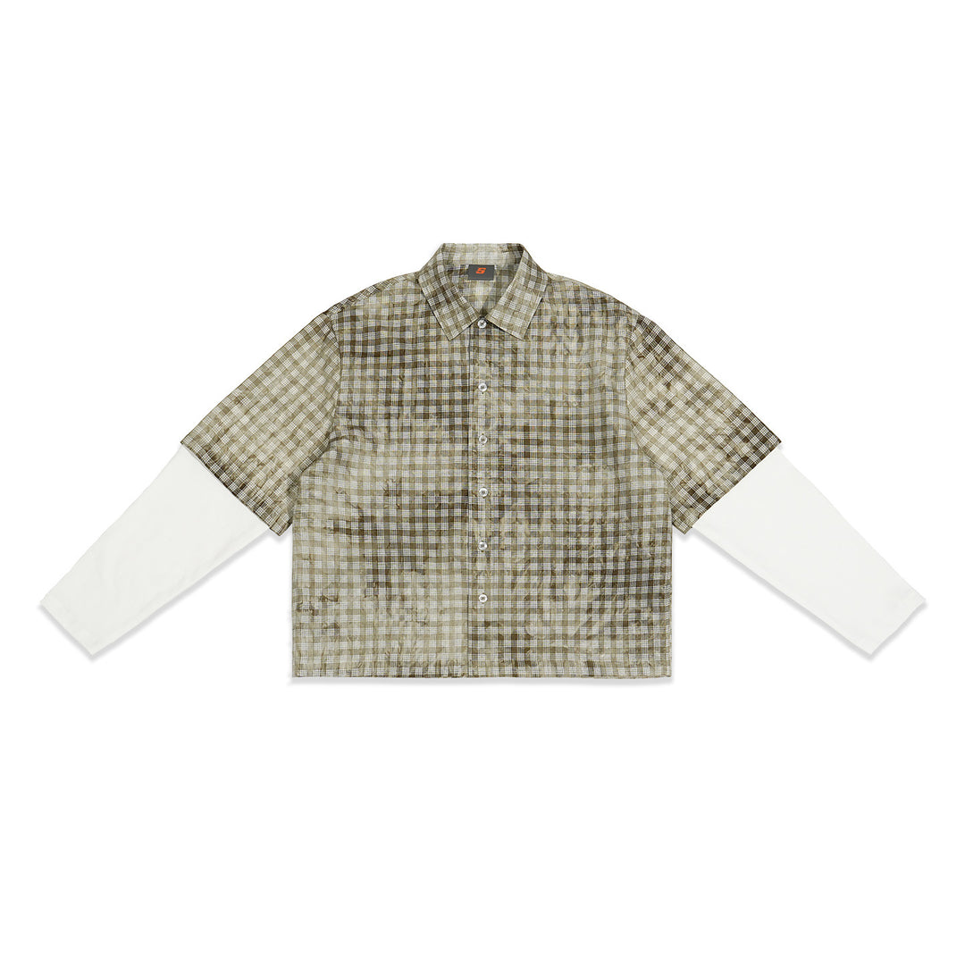 Herren Karierte Overshirt mit integriertem Langarm-Layer Echo Archiv