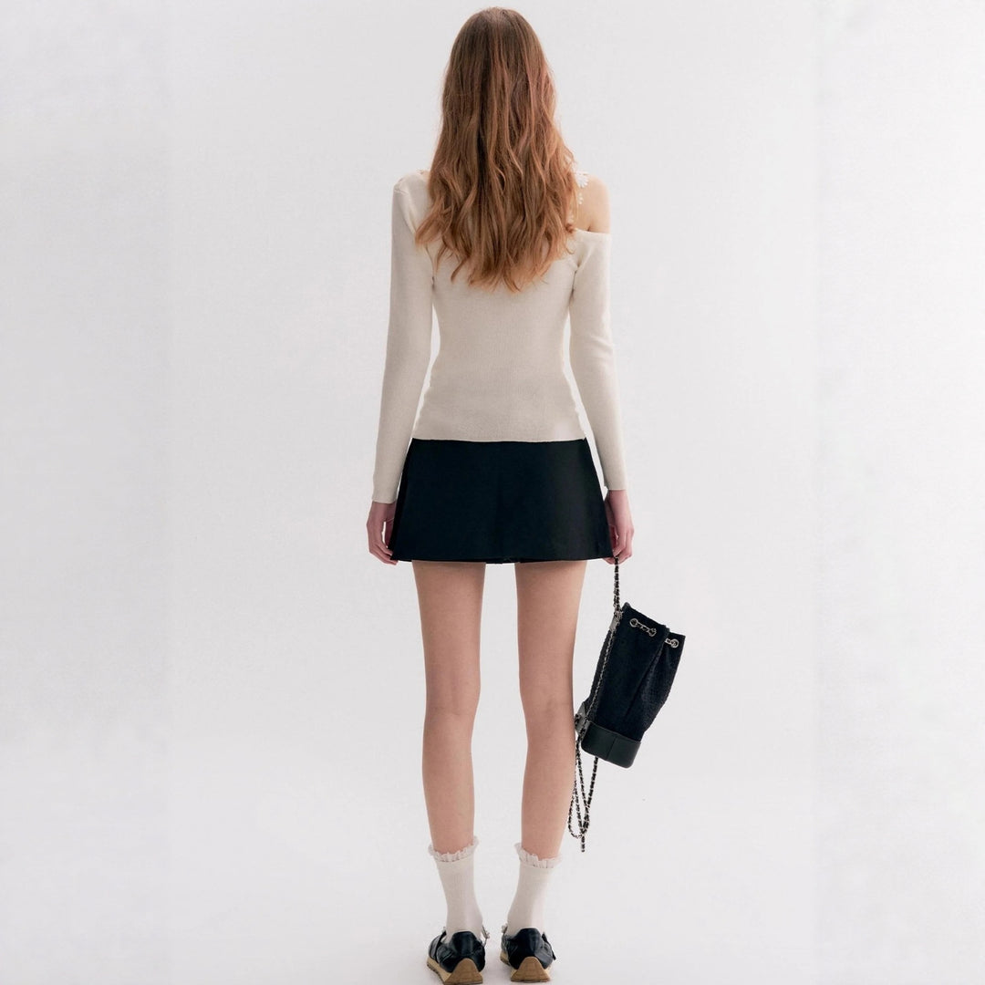 Damen Elegantes Oberteil mit transparentem Spitzenbesatz Echo Archiv