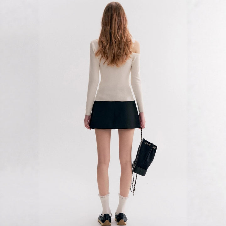 Damen Elegantes Oberteil mit transparentem Spitzenbesatz Echo Archiv
