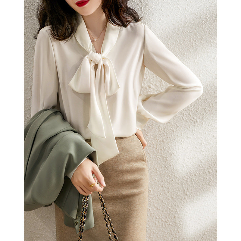Damen Elegante Bluse mit Schleifendetail Echoarchiv 1789268628