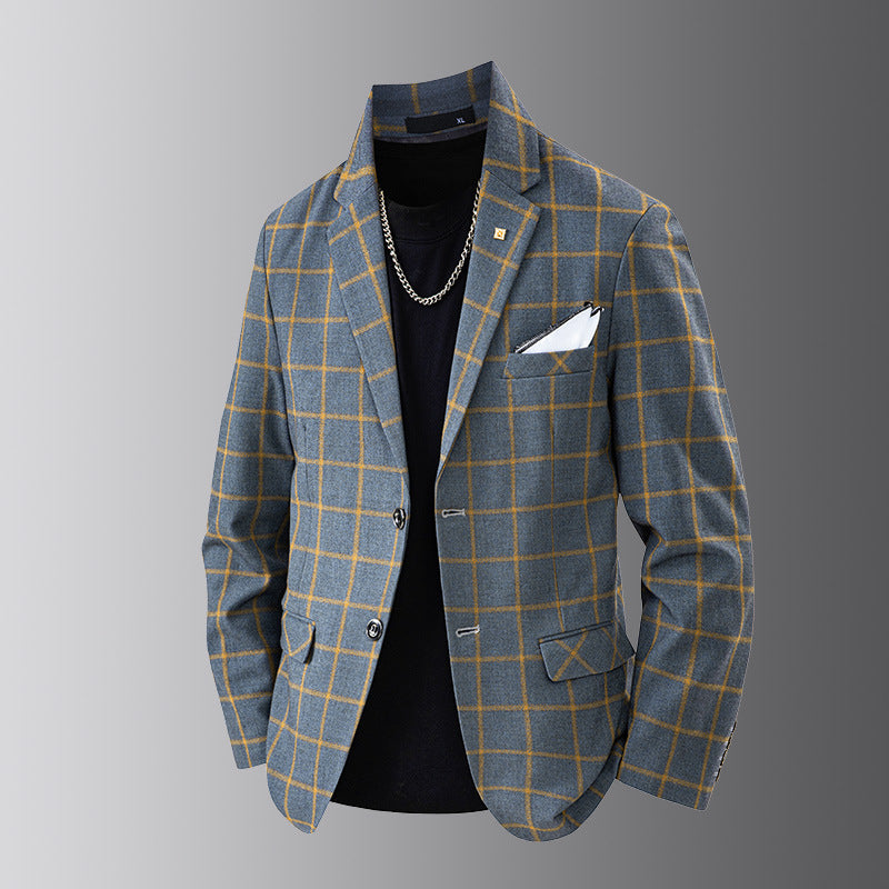 Herren eleganter Blazer mit kariertem Design und feinem Innenfutter Echoarchiv