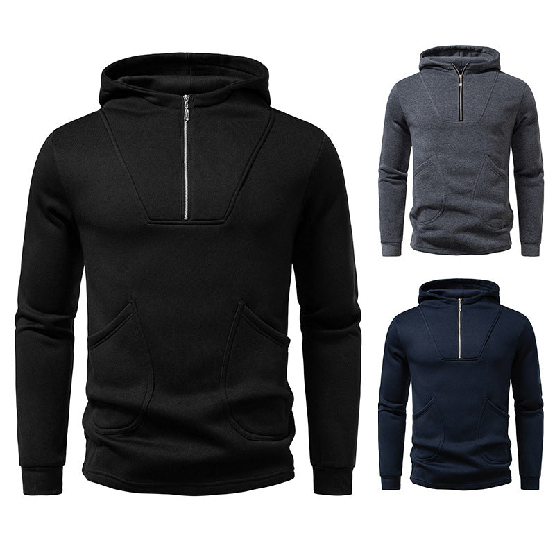 Herren Kapuzenpullover mit modernem Zipper und praktischen Taschen Echoarchiv