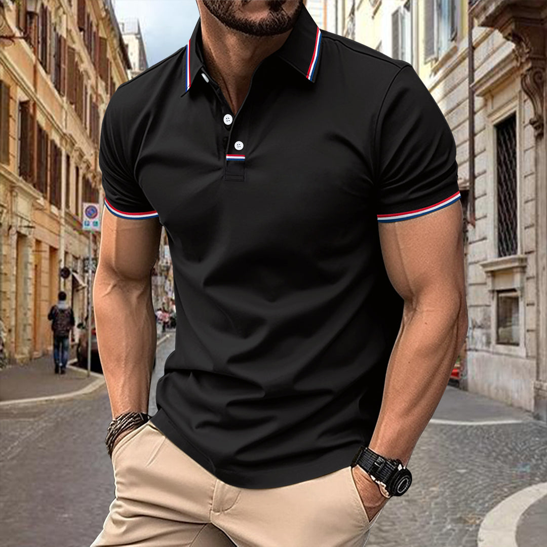 Herren modisches Poloshirt mit kontrastierenden Details Echoarchiv