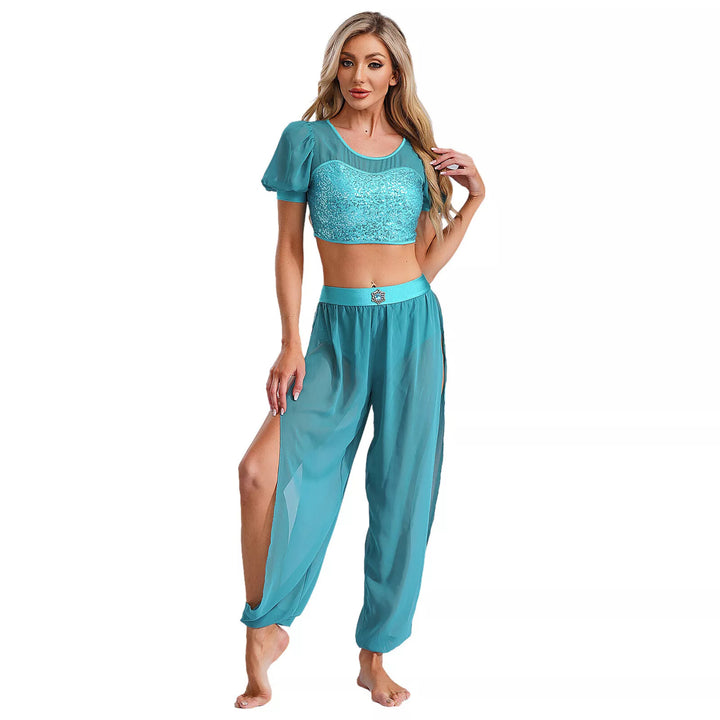 Damen Crop-Top und transparente Hose Set Echo Archiv