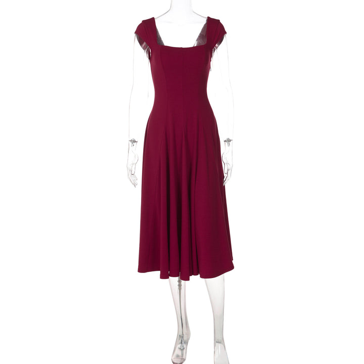 Damen Elegantes Maxikleid mit quadratischem Ausschnitt und fließendem Rock Echo Archiv