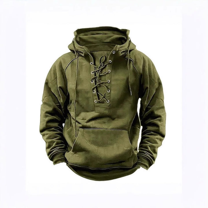 Herren Kapuzenpullover mit innovativem Schnürdesign und weichem Innenfutter Echoarchiv