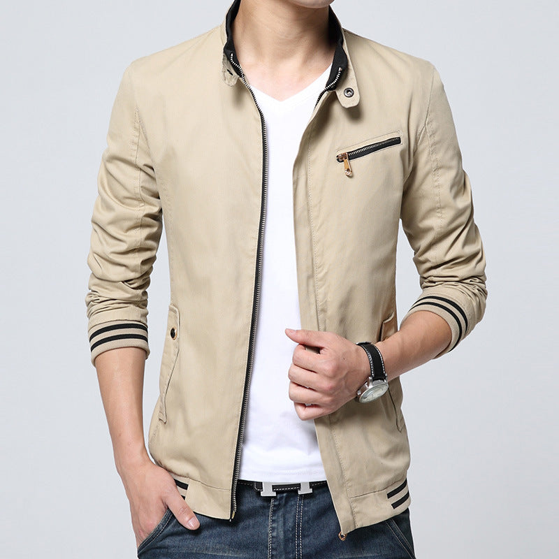 Herren sportliche Übergangsjacke mit Kinnschutz und praktischen Taschen Echoarchiv
