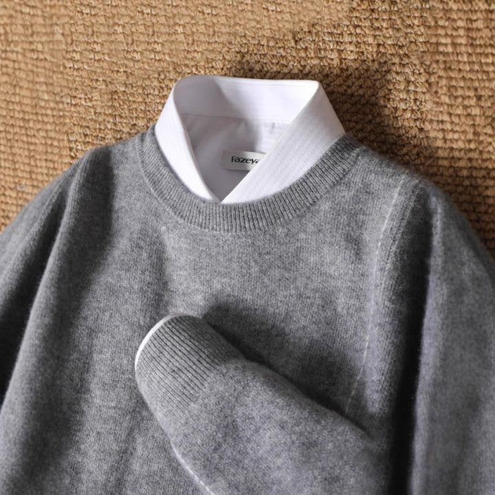 Herren eleganter und gemütlicher Strickpullover mit feiner Struktur Echoarchiv