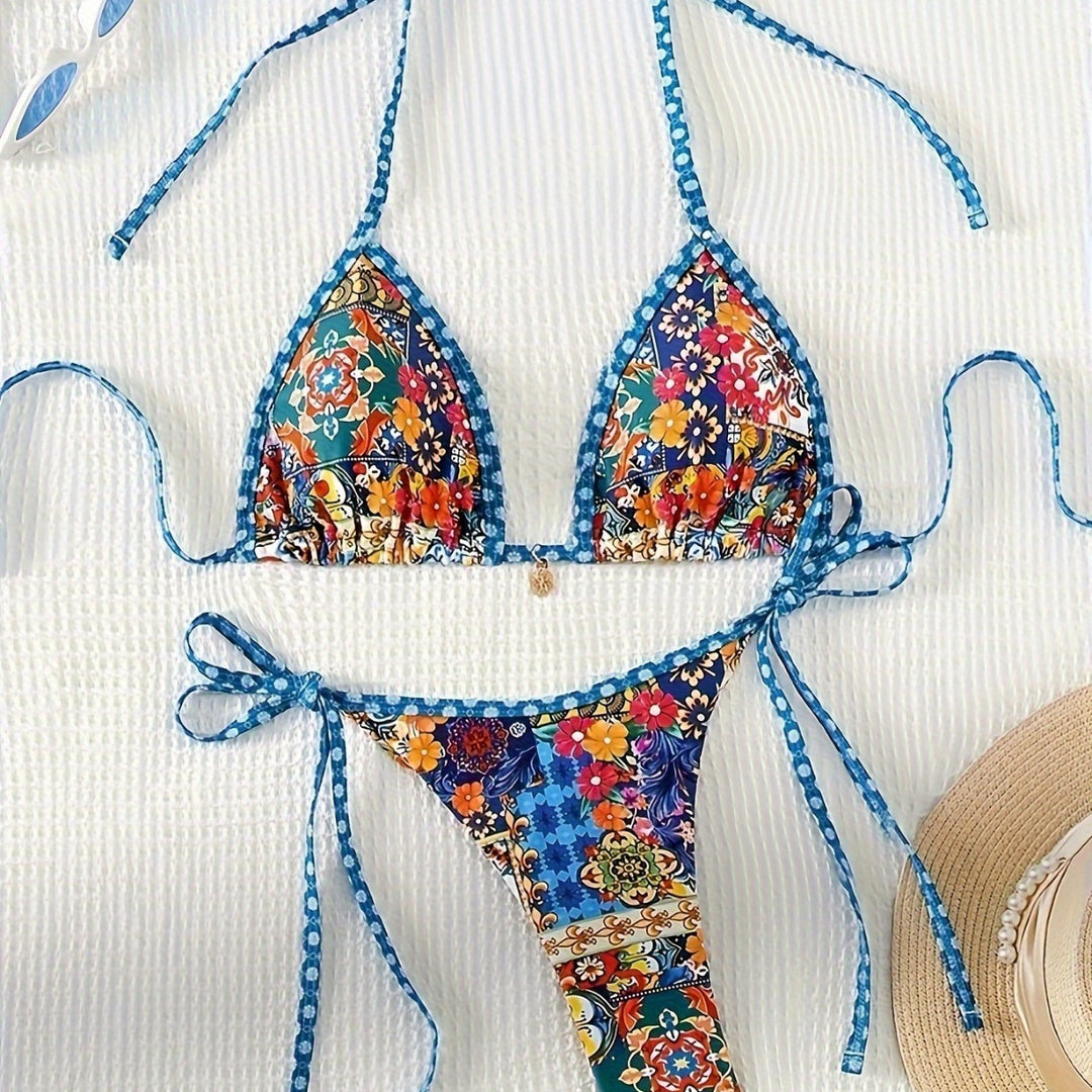 Damen Triangel-Bikini-Set mit floralem Muster Echo Archiv
