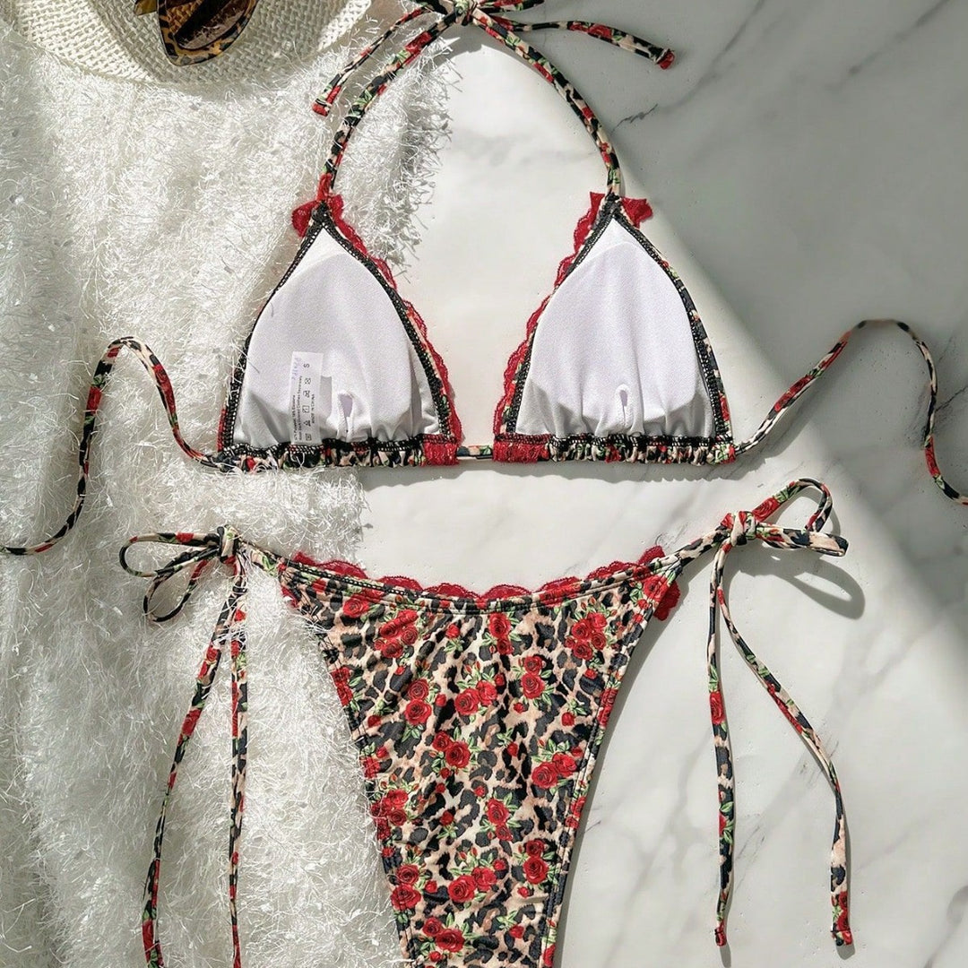 Damen Spitzentrimmed Triangel-Bikini Echo Archiv