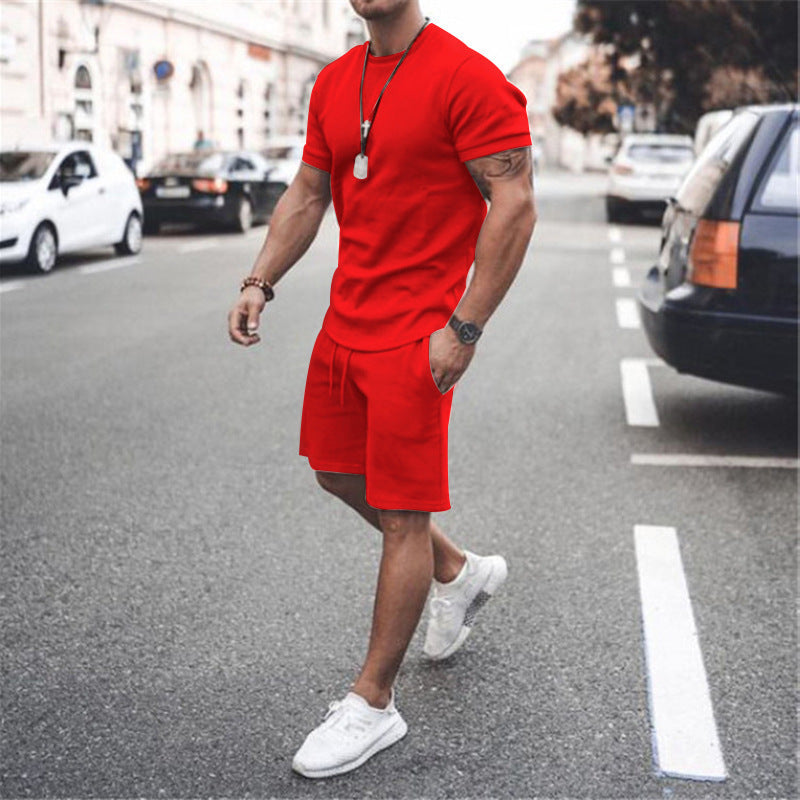 Herren nan figurbetontes Kurzarmshirt mit verstärkter Schulternaht und elastischer Kordelzug-Bermuda aus Stretchjersey Echo Archiv