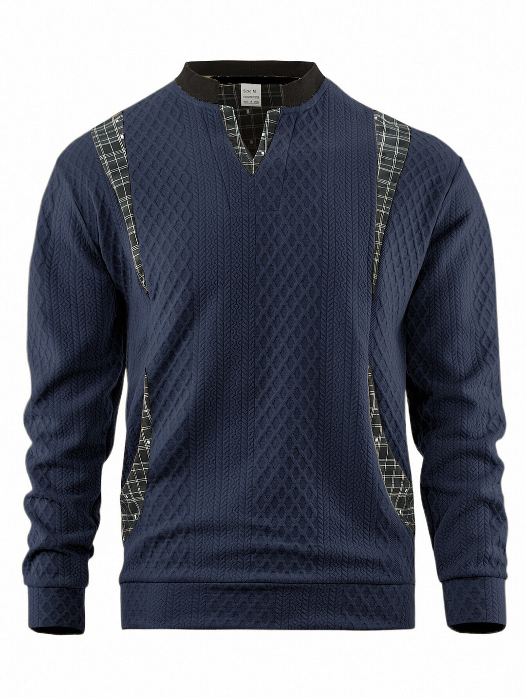 Herren Strickpullover mit modischen Karoelementen Echoarchiv