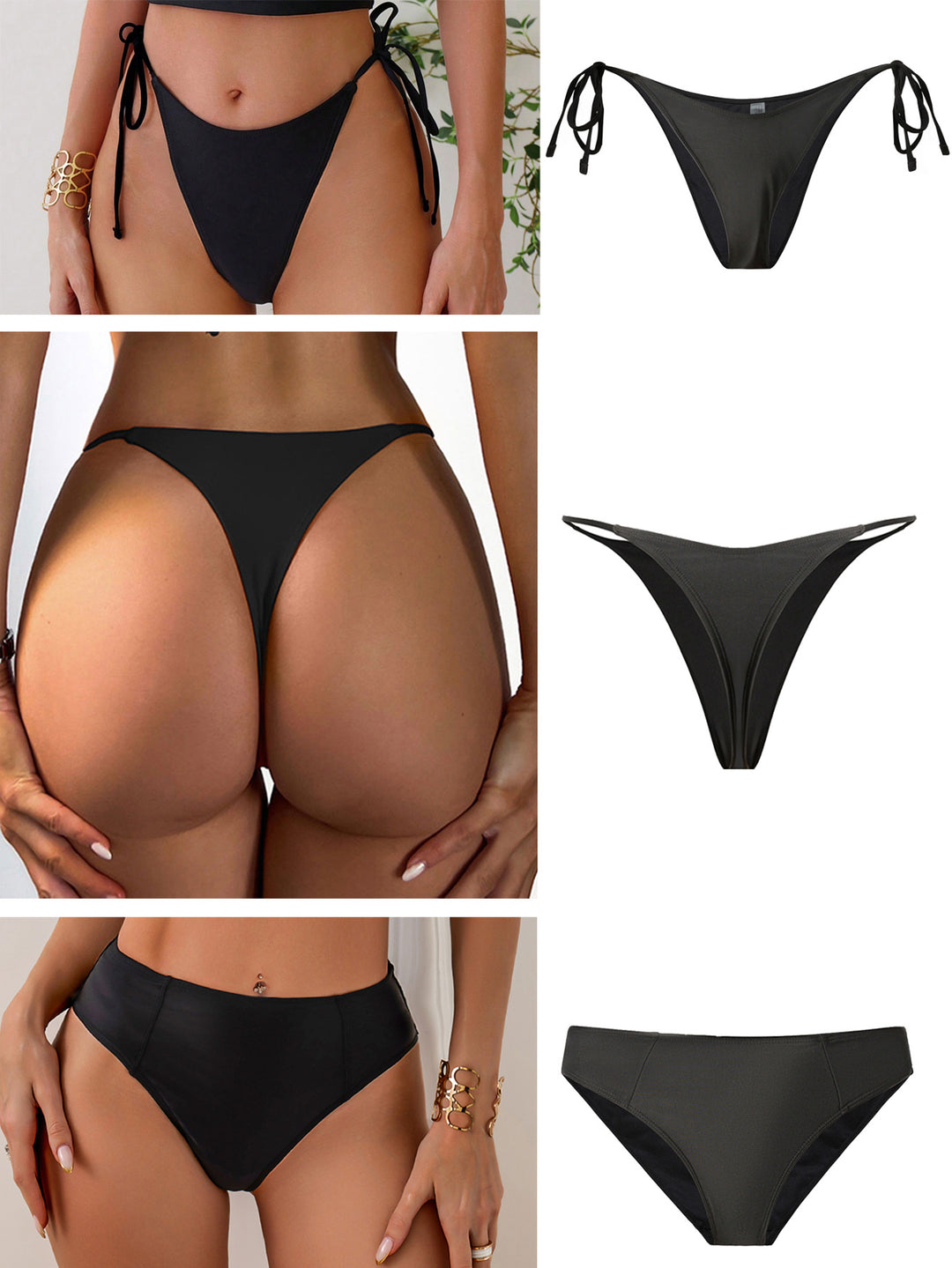 Damen Hochgeschnittener Bikini mit seitlichen Bindebändern Echo Archiv