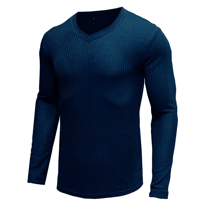 Herren Strukturierter V-Ausschnitt Pullover Echoarchiv