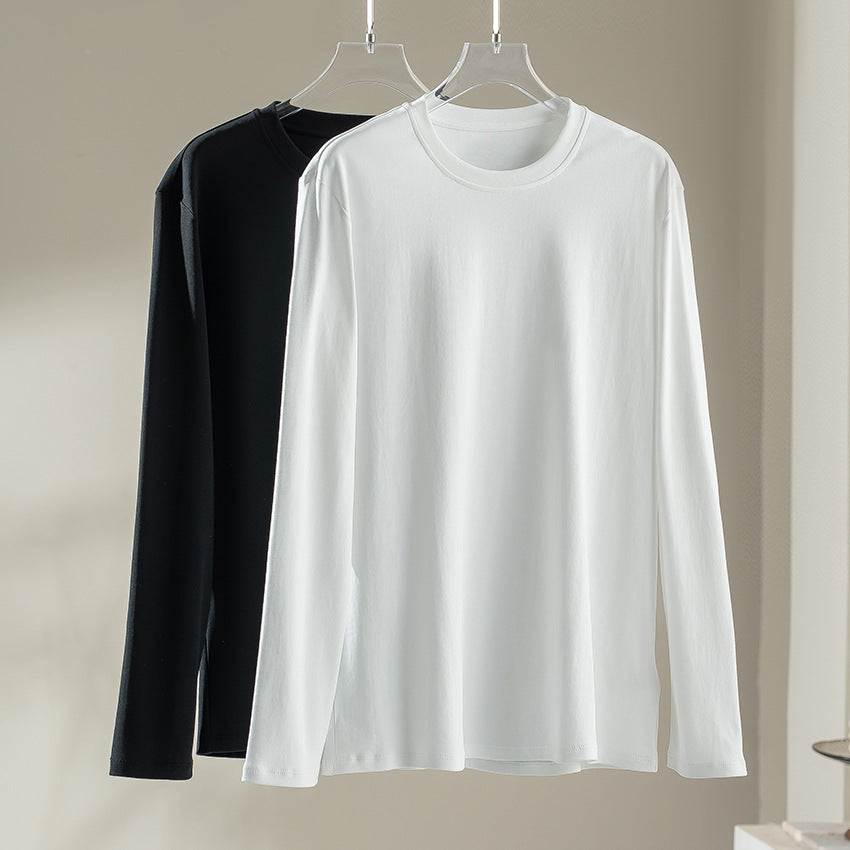 Damen Langärmeliges Rundhals-Longsleeve aus Modal-Mix mit fließender Silhouette Echoarchiv