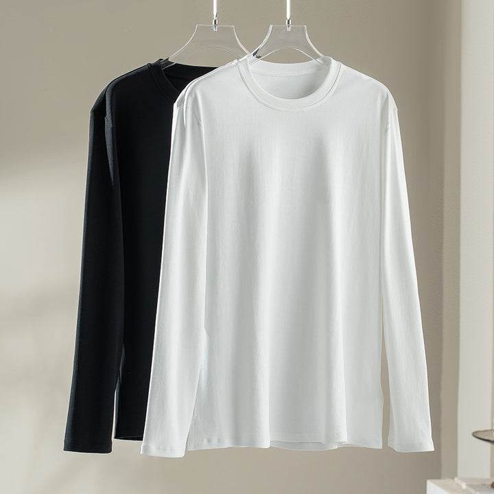 Damen Langärmeliges Rundhals-Longsleeve aus Modal-Mix mit fließender Silhouette Echoarchiv