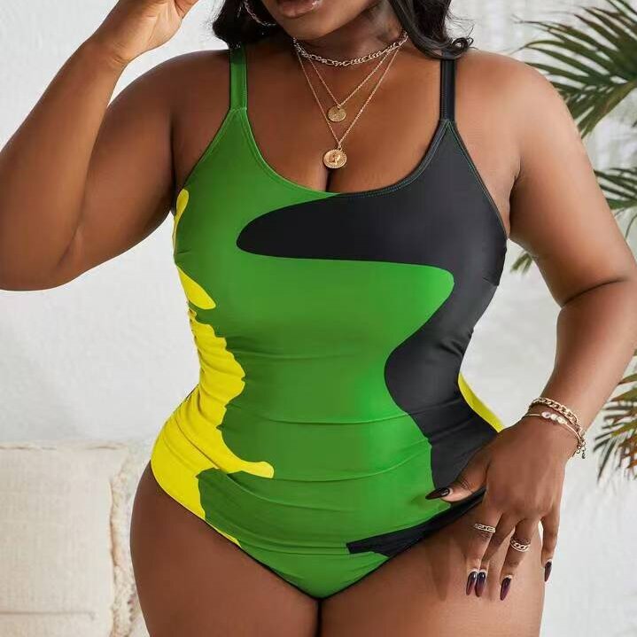 Damen Einteiler Badeanzug mit modernem Camouflage-Design Echo Archiv