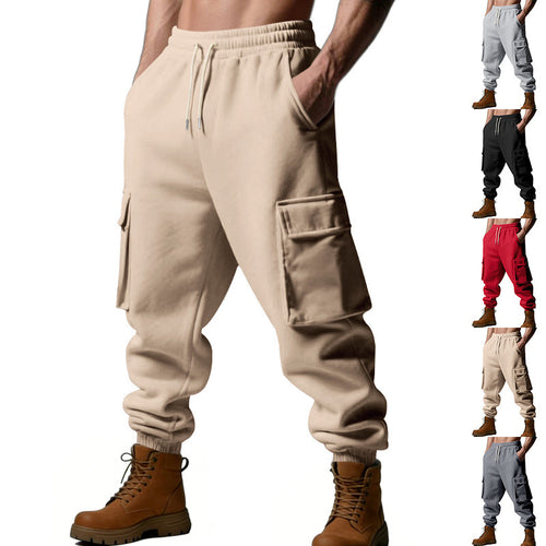 Herren Utility-Jogger mit Cargo-Taschen, Kordelzug und gerippten Bündchen – Bravaro