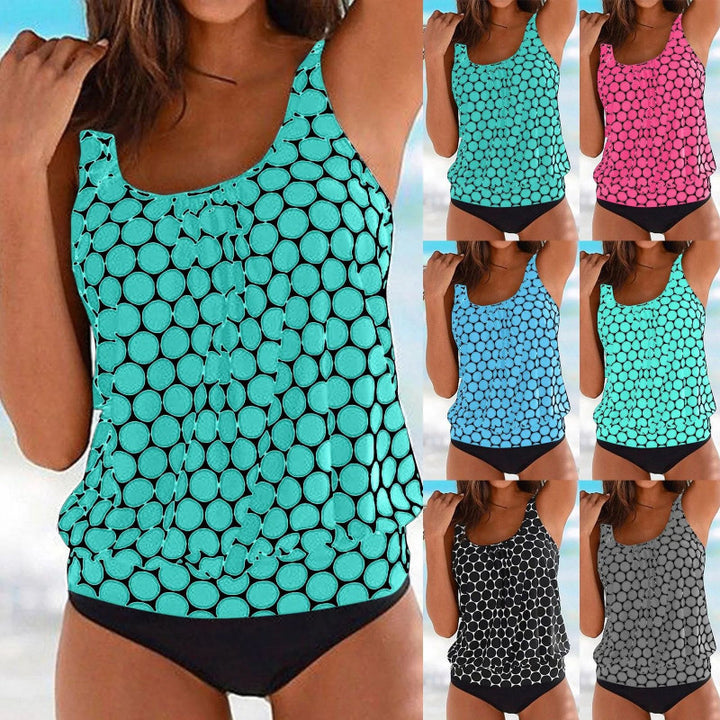 Damen Tankini-Oberteil mit lässigem Schnitt und stilvollem Punktmuster Echo Archiv