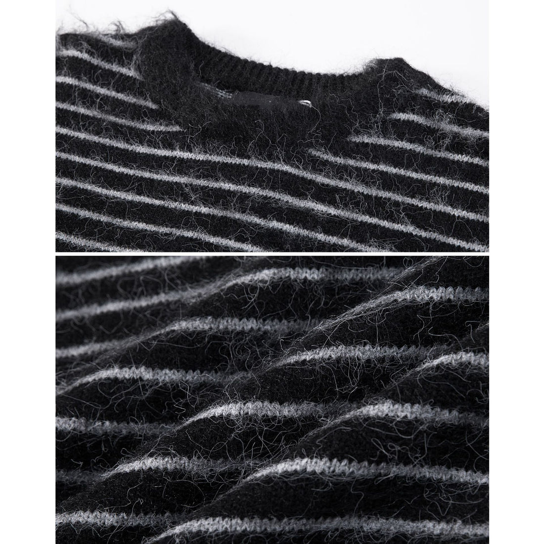 Damen Lässiger Strickpullover mit Streifen Echoarchiv