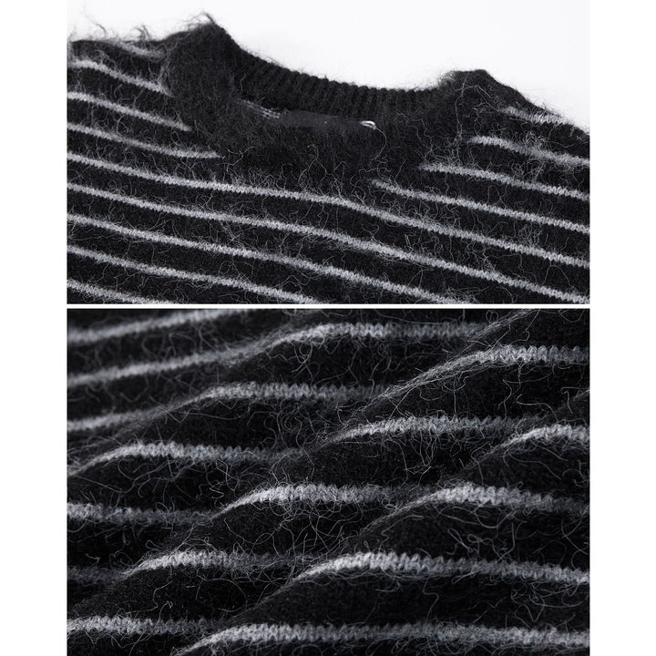 Damen Lässiger Strickpullover mit Streifen Echoarchiv