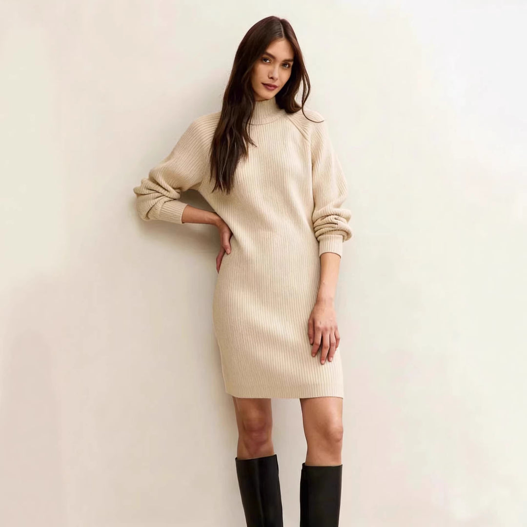 Damen Strickkleid mit Rollkragen und Raglanärmeln Echo Archiv