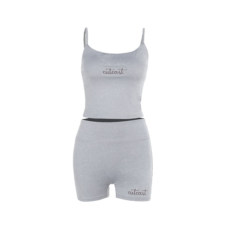 Damen sportliches Crop-Top und Shorts-Set Echo Archiv
