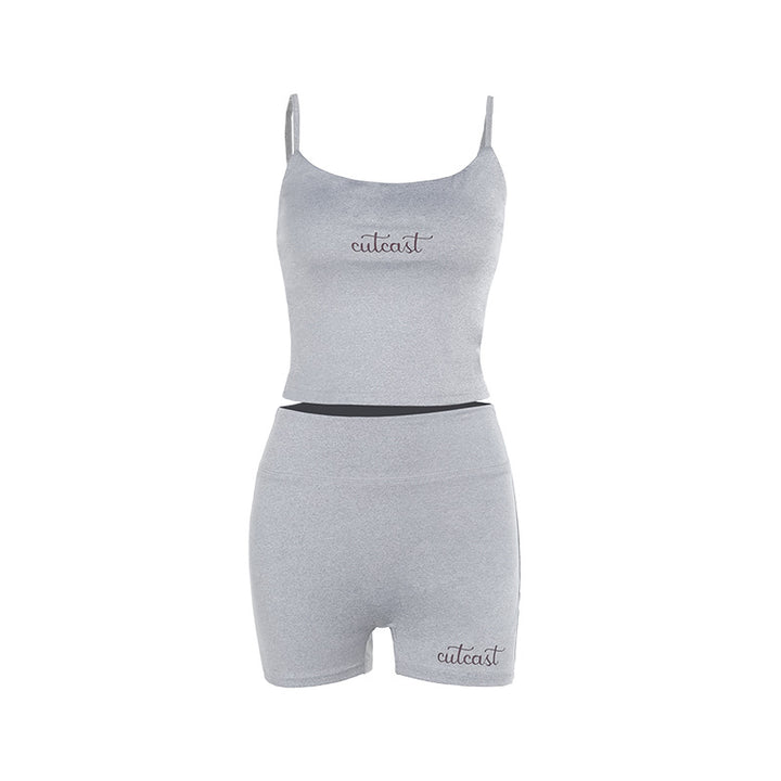 Damen sportliches Crop-Top und Shorts-Set Echo Archiv