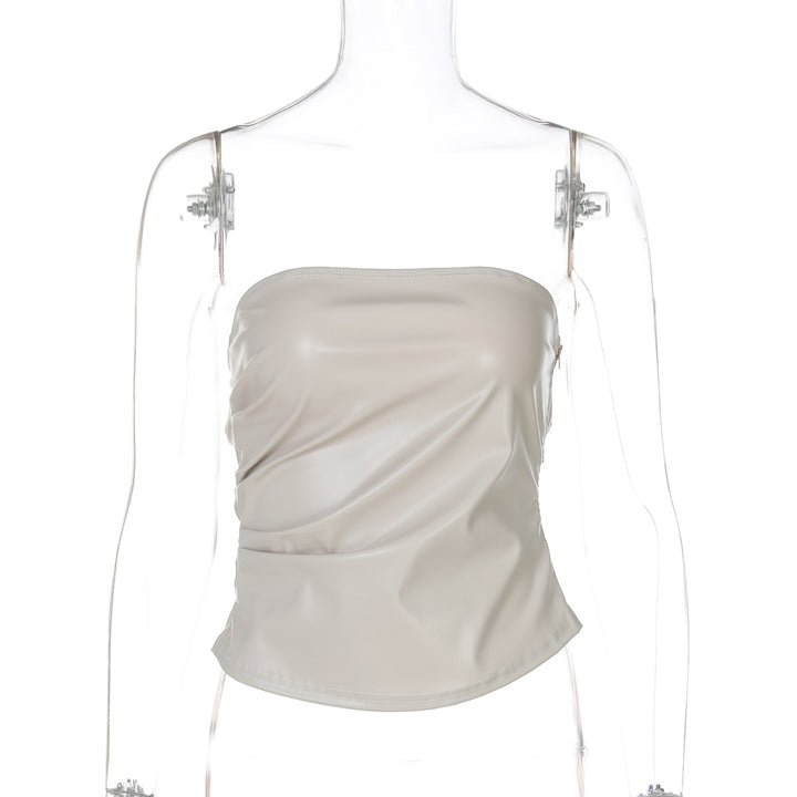Damen ärmelloses Satin-Top mit elegantem Raffungselement Echo Archiv