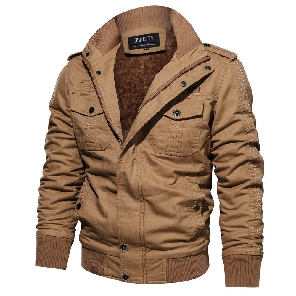 Herren nan militärisch inspiriertes Bomber-Fieldjacke mit Epauletten, verdecktem Reißverschluss und Klappbrusttaschen Echo Archiv