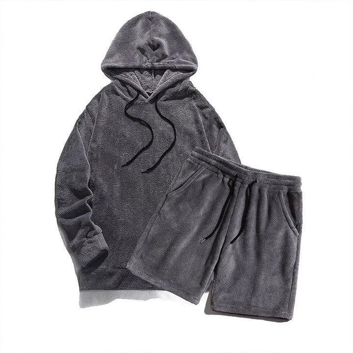 Herren Kuscheliges Hoodie-Shorts-Set Echoarchiv