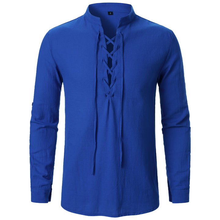 Herren Langarmshirt mit Schnürung Echoarchiv