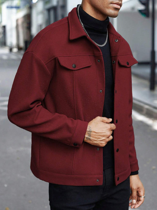 Herren lässige Overshirt Jacke mit modernen Details Echoarchiv