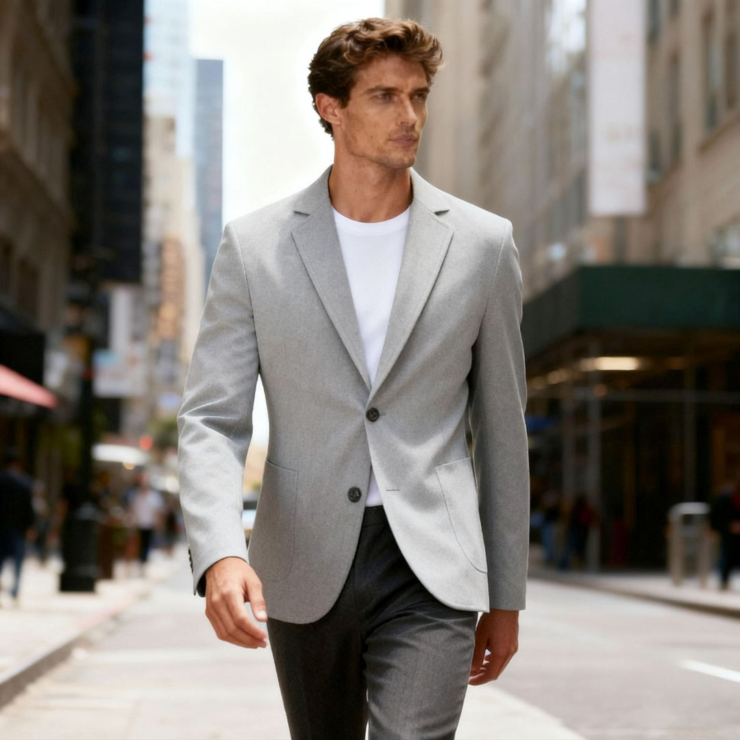 Herren stilvoller Regular-Fit Blazer mit zwei Knöpfen und Taschen Echoarchiv