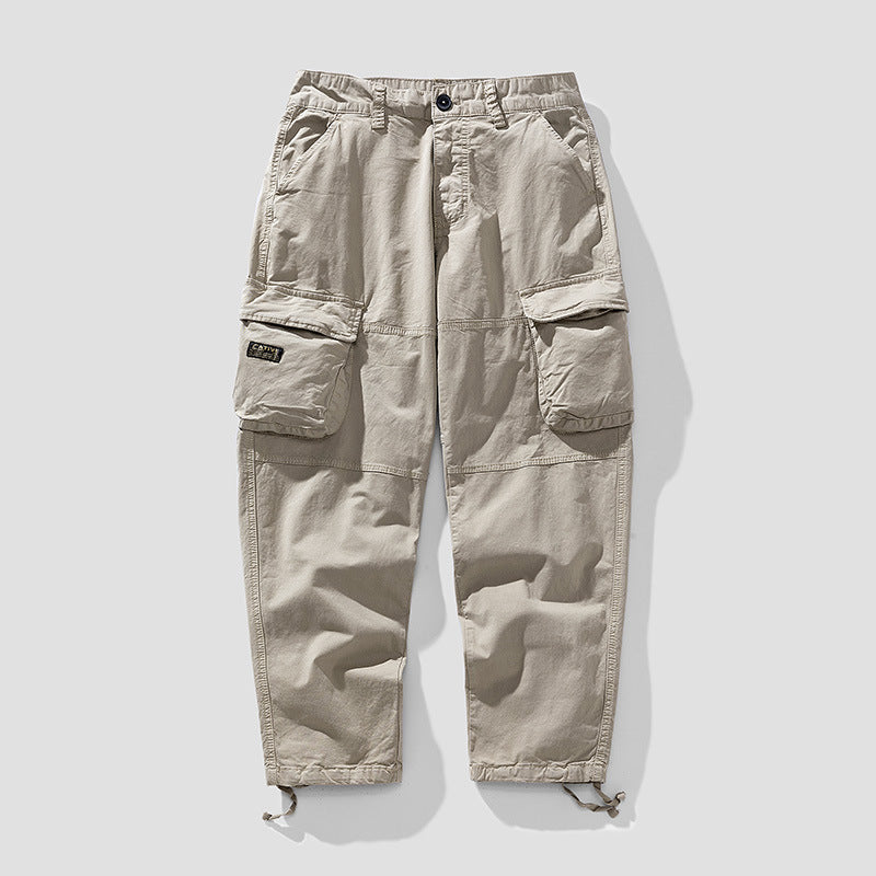 Herren Cargo‑Hose im Utility‑Workwear‑Stil mit großen Klappentaschen, Kniepaneelen und Kordelabschluss Echo Archiv