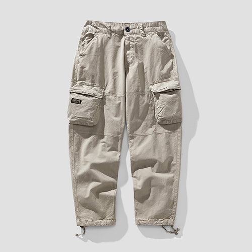 Herren Cargo‑Hose im Utility‑Workwear‑Stil mit großen Klappentaschen, Kniepaneelen und Kordelabschluss Echo Archiv