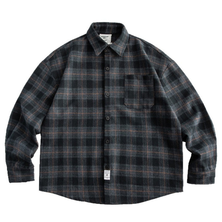 Herren Kariertes Overshirt‑Hemdjacke im Boxy‑Relaxed‑Schnitt Echoarchiv