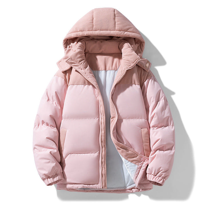 Damen warme Steppjacke mit abnehmbarer Kapuze und hochgeschlossenem Kragen Echoarchiv