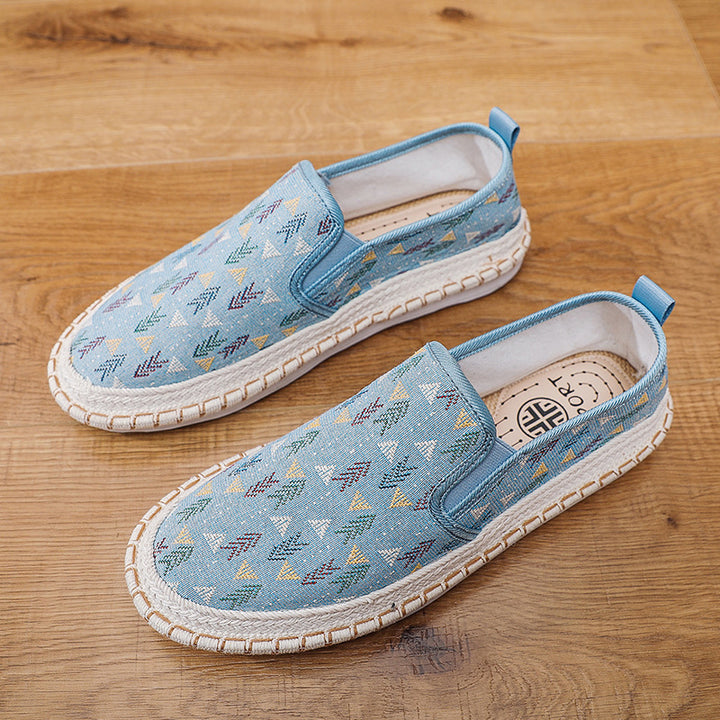 Damen Bequeme Slip-On Mokassins mit buntem Muster Echo Archiv