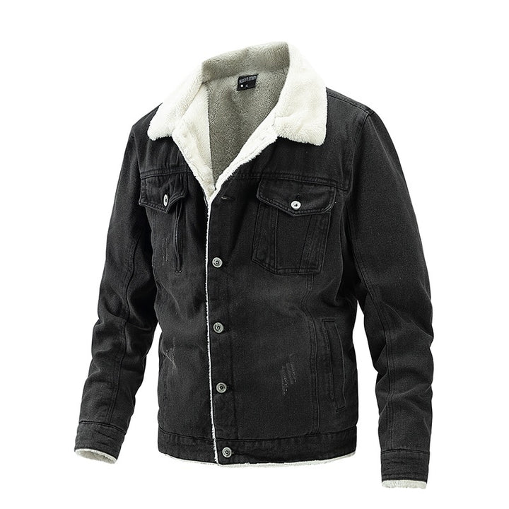 Herren Jeansjacke mit Teddyfutter und Hemdkragen Echoarchiv