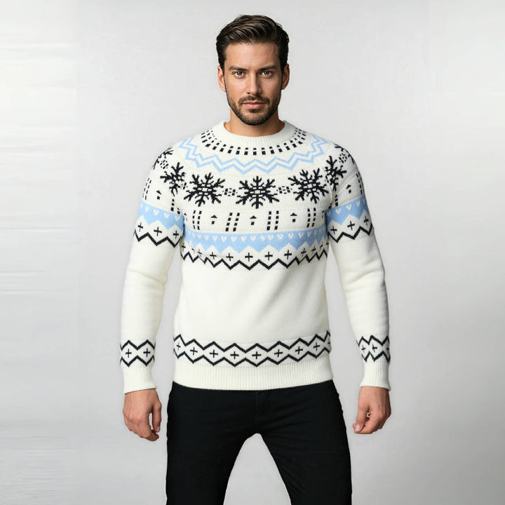 Herren kuscheliger Norweger-Pullover mit Winterdesign Echoarchiv