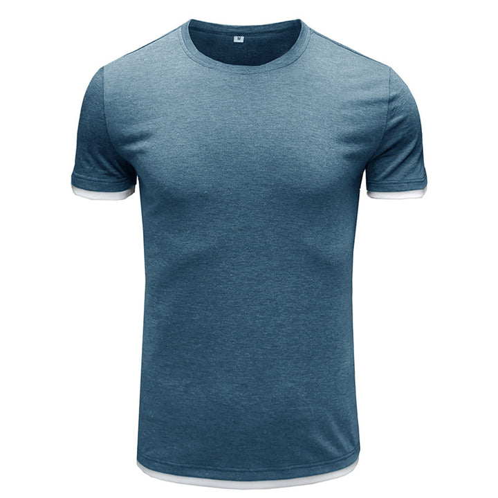 Herren Basic T-Shirt mit kontrastierenden Ärmeln Echoarchiv
