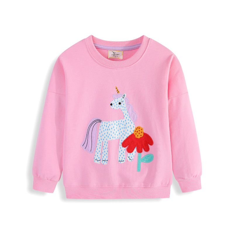 Mädchen Sweatshirt mit niedlichem Einhorn- und Blumen-Design Echo Archiv