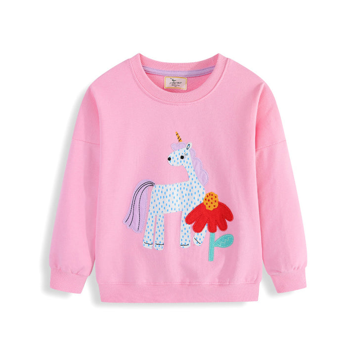 Mädchen Sweatshirt mit niedlichem Einhorn- und Blumen-Design Echo Archiv
