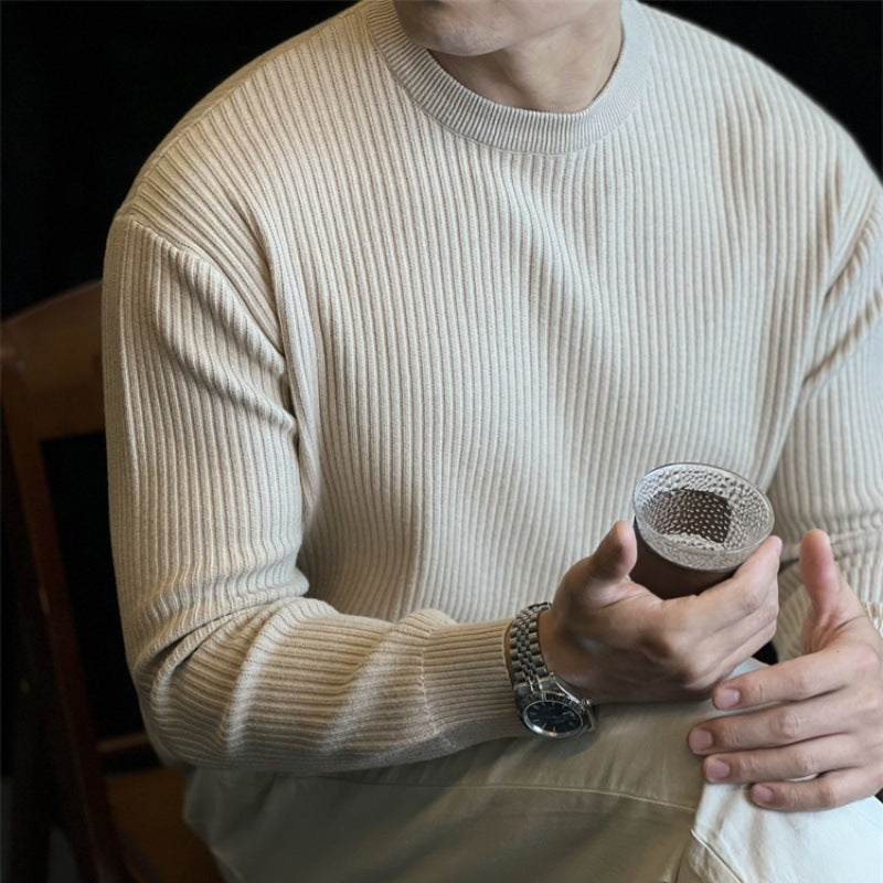 Herren Moderate Rippstrickpullover Echo Archiv