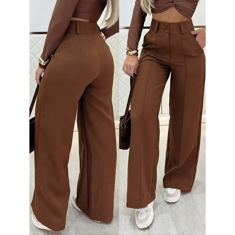 Damen Hochtaillierte weite Palazzo-Hose mit Bügelfalte Echo Archiv