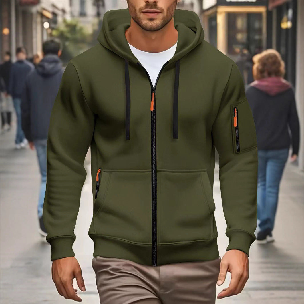 Herren sportliche Kapuzenjacke mit funktionalen Reißverschlusstaschen Echoarchiv
